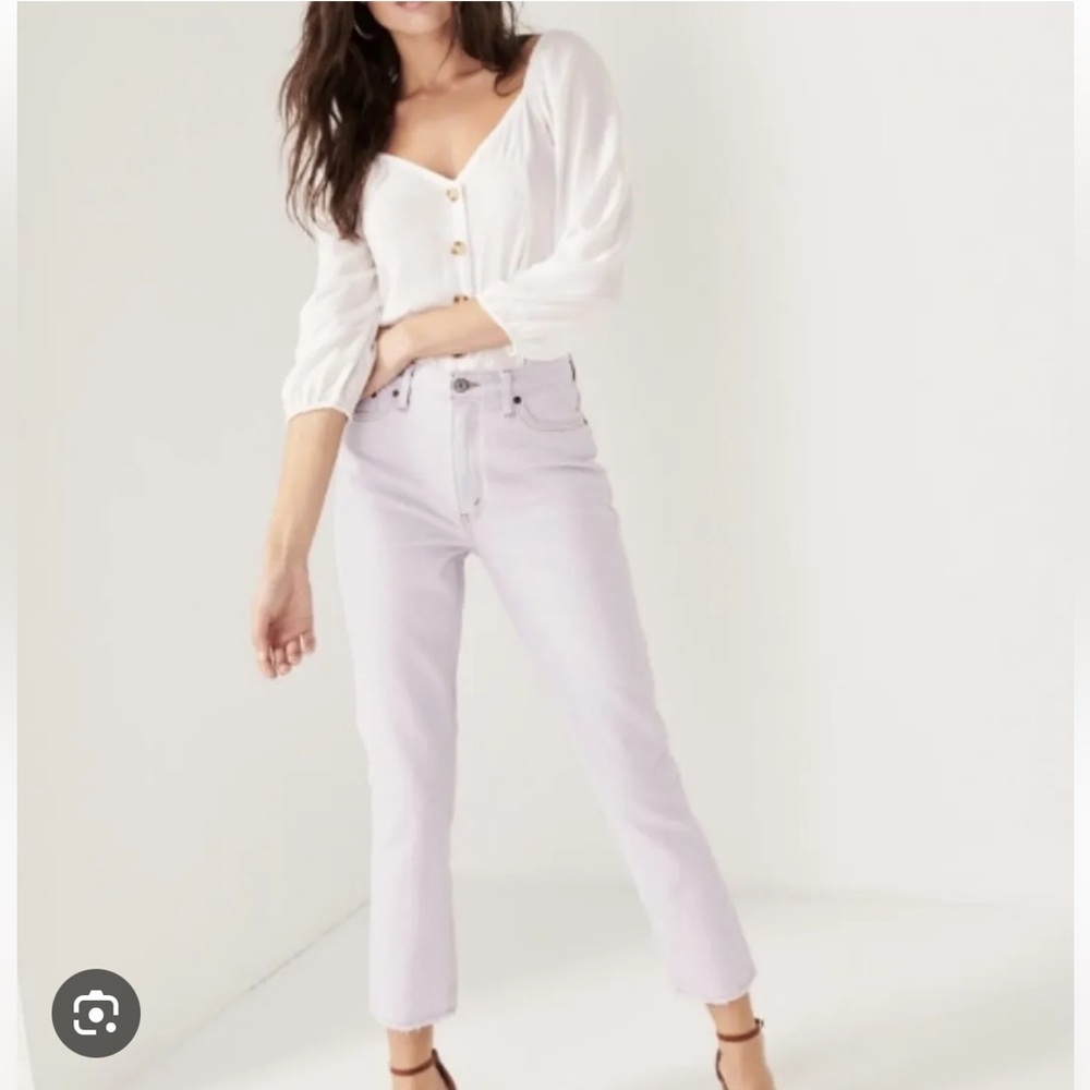 Abercrombie & Fitch | Purple rigid high rise mom jeans size 24